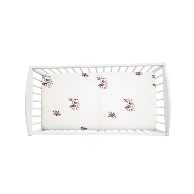 Cearsaf Bumbac cu elastic pentru patut 120 × 60 cm- Jungle Bird Sleepee