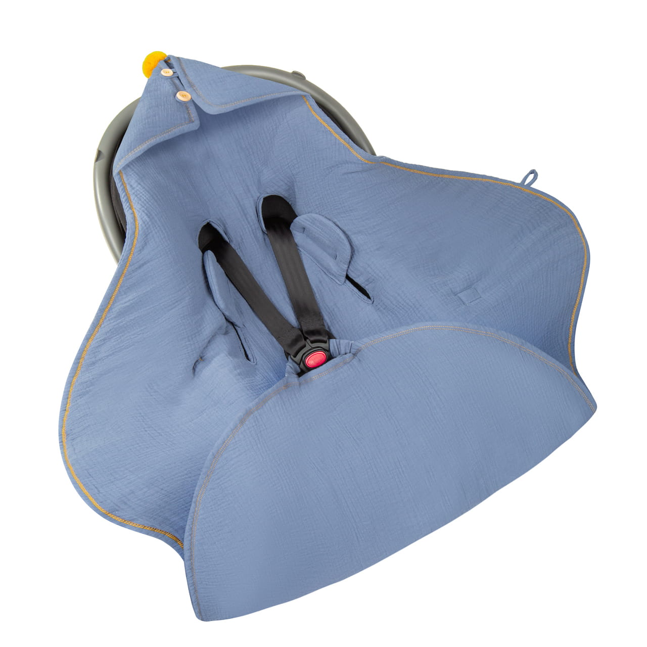 Paturica universala pentru scoica auto Bumbac Muselina - Petrol Light 1.5 Tog Sleepee