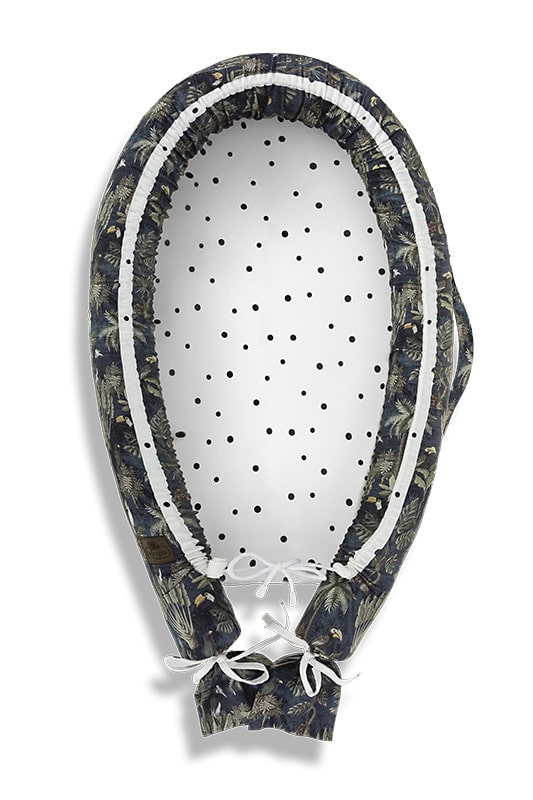 Baby Nest 2 fete Bumbac  - Jungle Dark Blue Sleepee