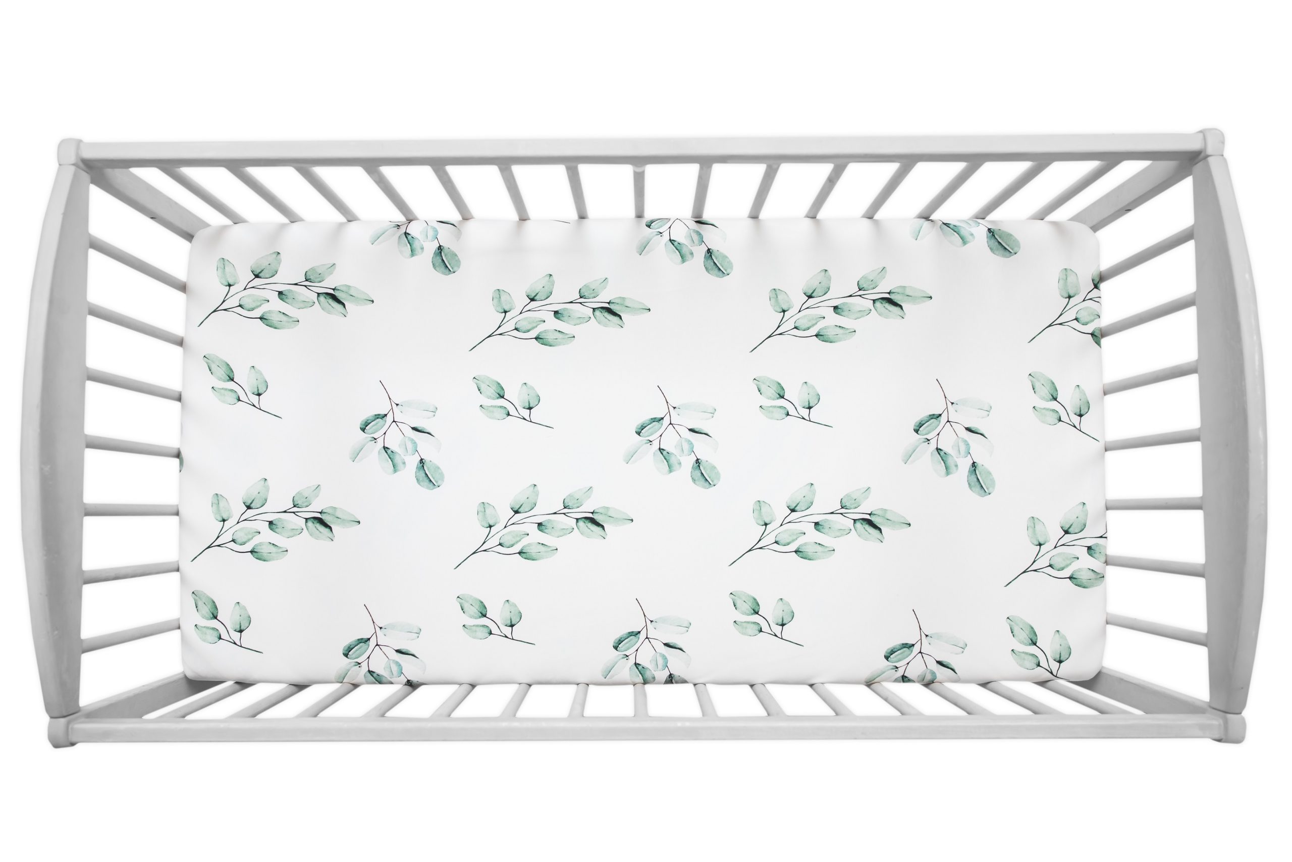 Cearsaf Bumbac cu elastic pentru patut 120 × 60 cm sau 140 x 70 - Eucalipt Sleepee