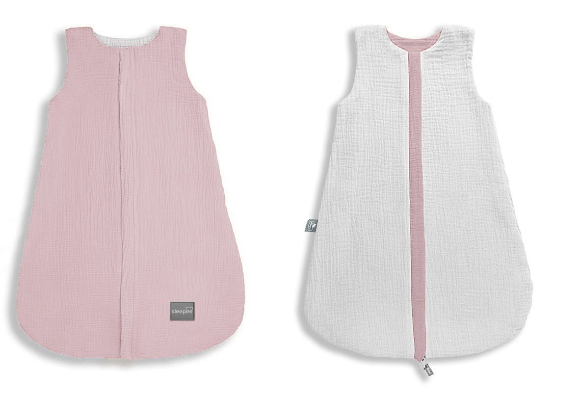 Sac de dormit Muselina/Bumbac cu 2 fete 1 TOG - 0-4 luni - Rose Sleepee S