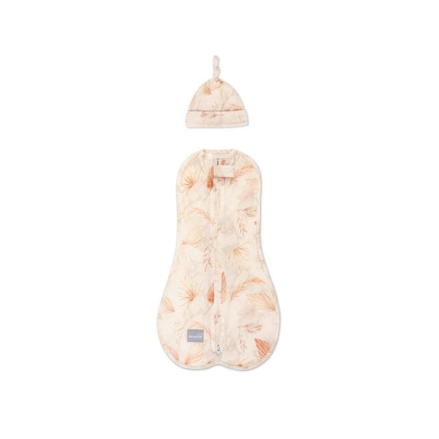 Saculet Swaddle infasat Nou Nascut Bumbac + Caciulita -  First Step Boho Sand Sleepee